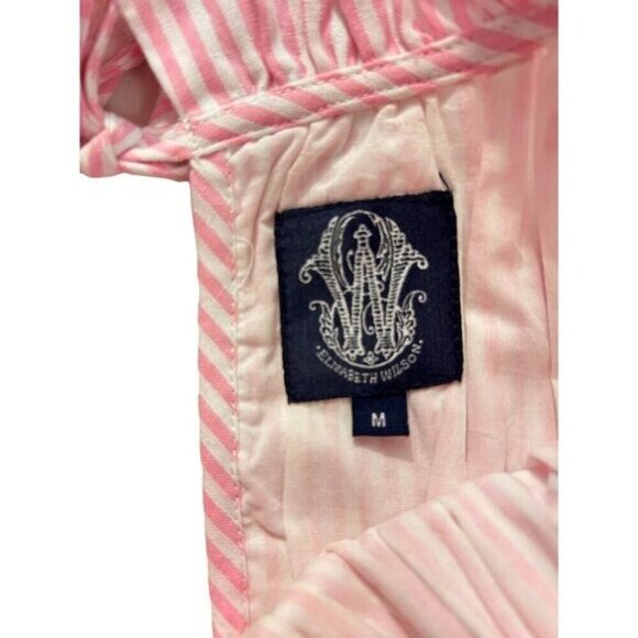Elizabeth Wilson Designs Liesel Pink Stripe Cotton Dress Size Medium - Picture 5 of 5